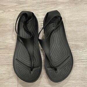 Crocs Serena Sexi Flip Flop Sandals Womens 9 Pool Blue T Strappy Open Toe